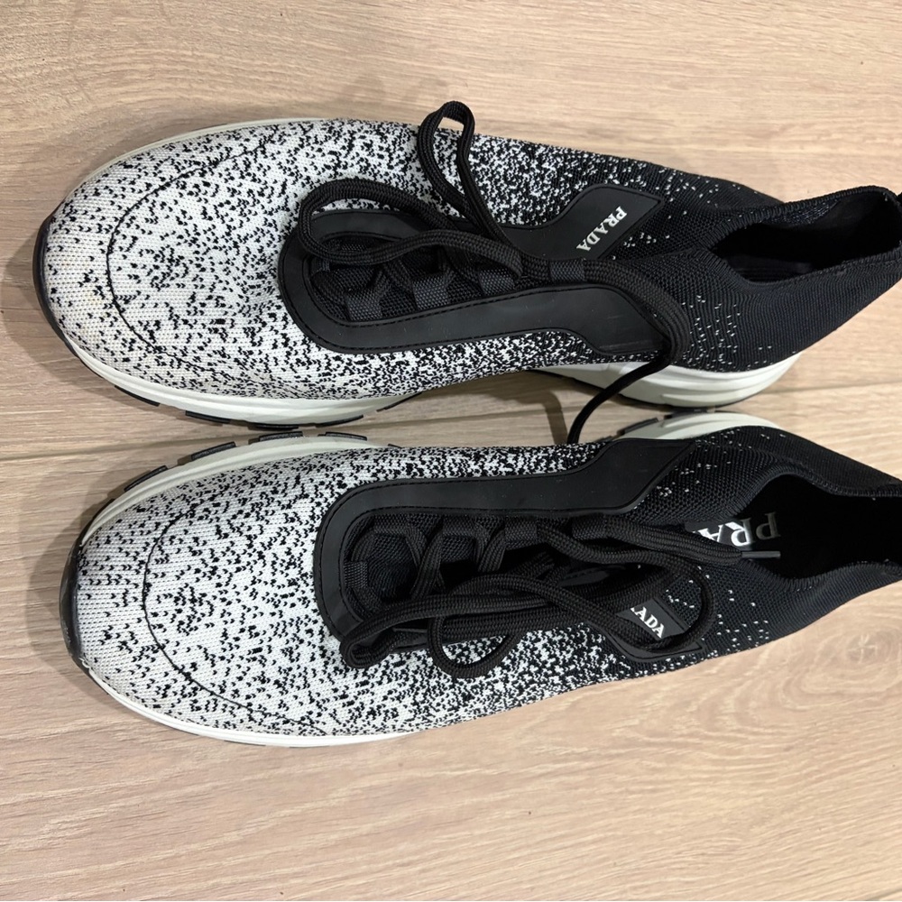 Prada Monochrome Knit Sneakers - Picture 4 of 4